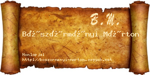 Böszörményi Márton névjegykártya